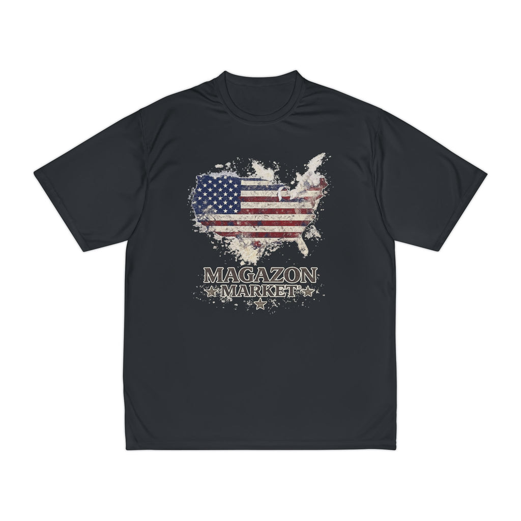 Patriotic USA Map Performance T‑Shirt — "Magazon Market" Graphic