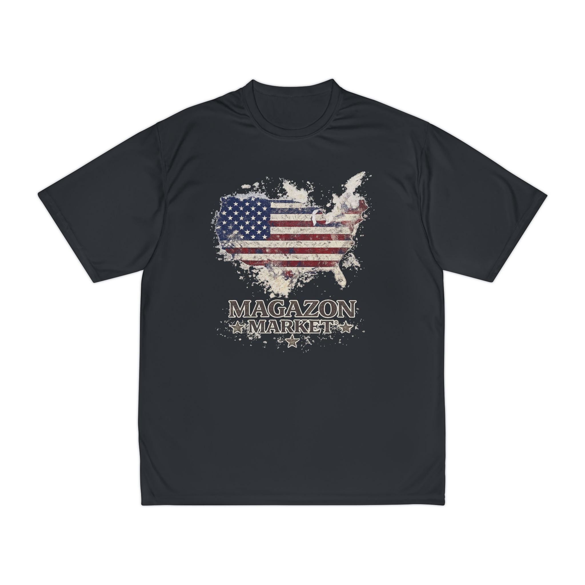 Patriotic USA Map Performance T‑Shirt — "Magazon Market" Graphic