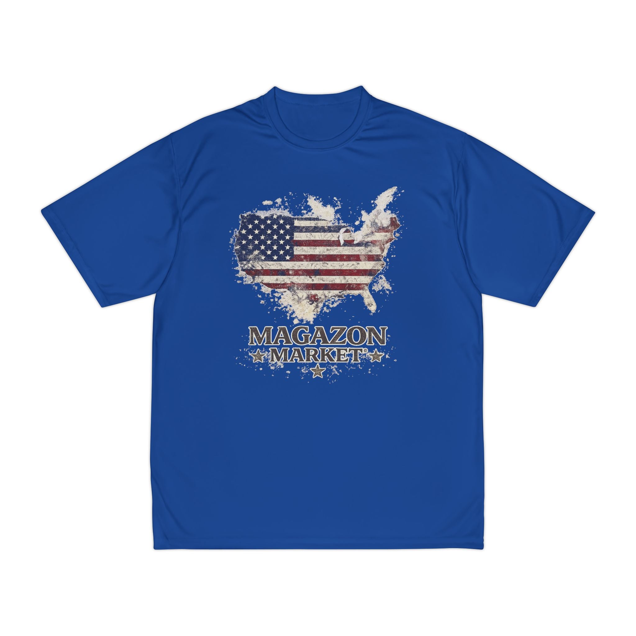 Patriotic USA Map Performance T‑Shirt — "Magazon Market" Graphic