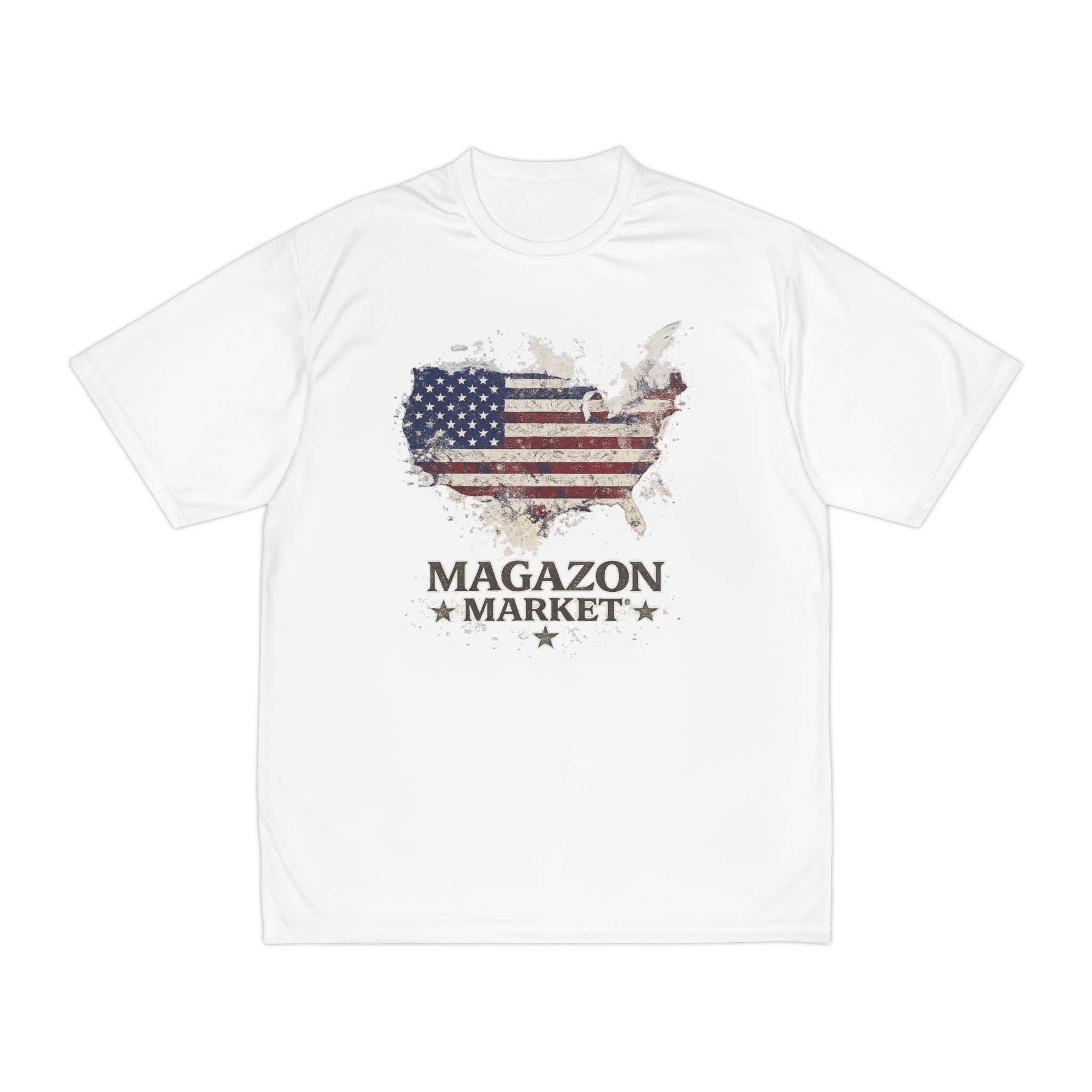 Patriotic USA Map Performance T‑Shirt — "Magazon Market" Graphic