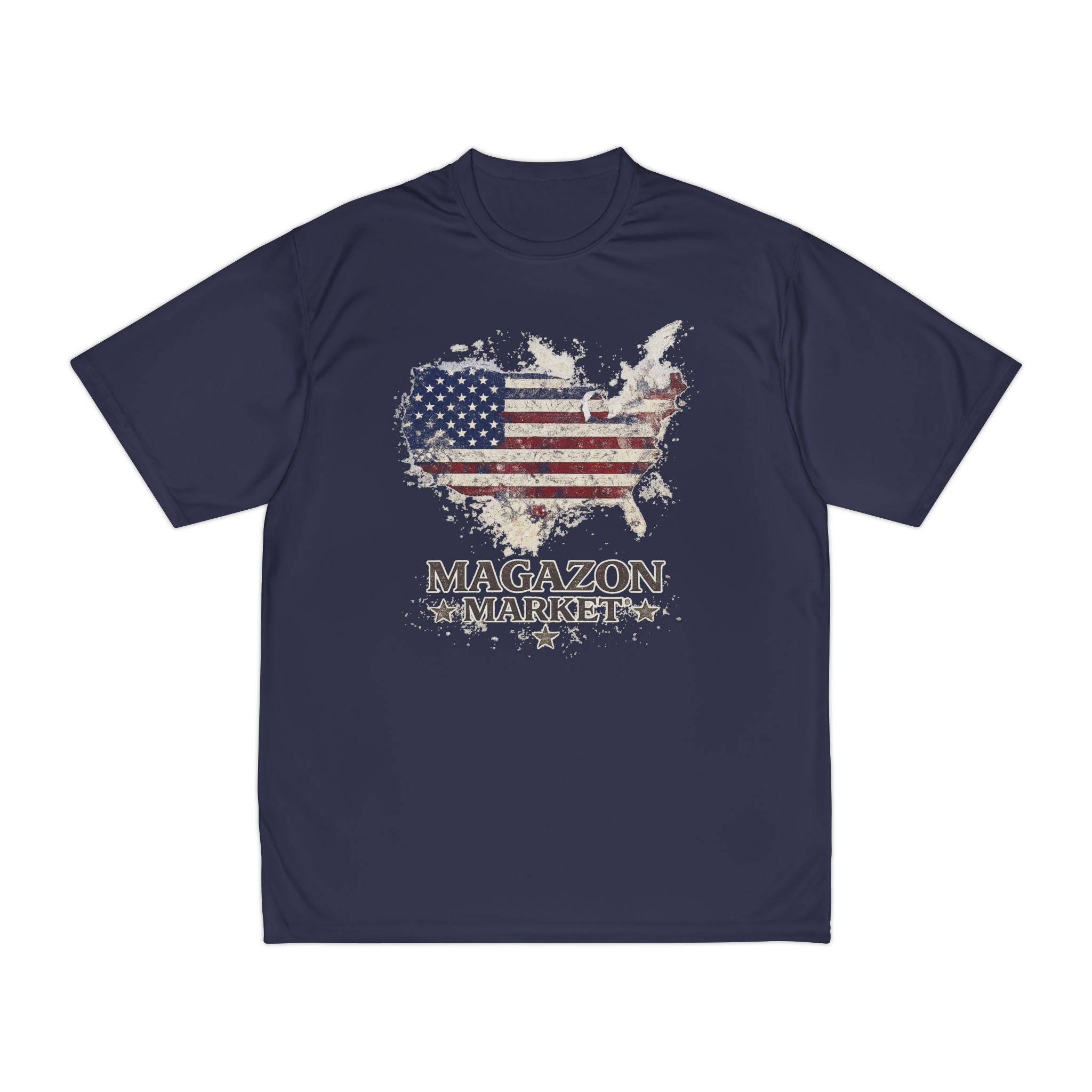 Patriotic USA Map Performance T‑Shirt — "Magazon Market" Graphic