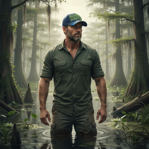 Alligator Alcatraz Cap – Printed Bill | Patriotic Graphic Flat Bill Hat