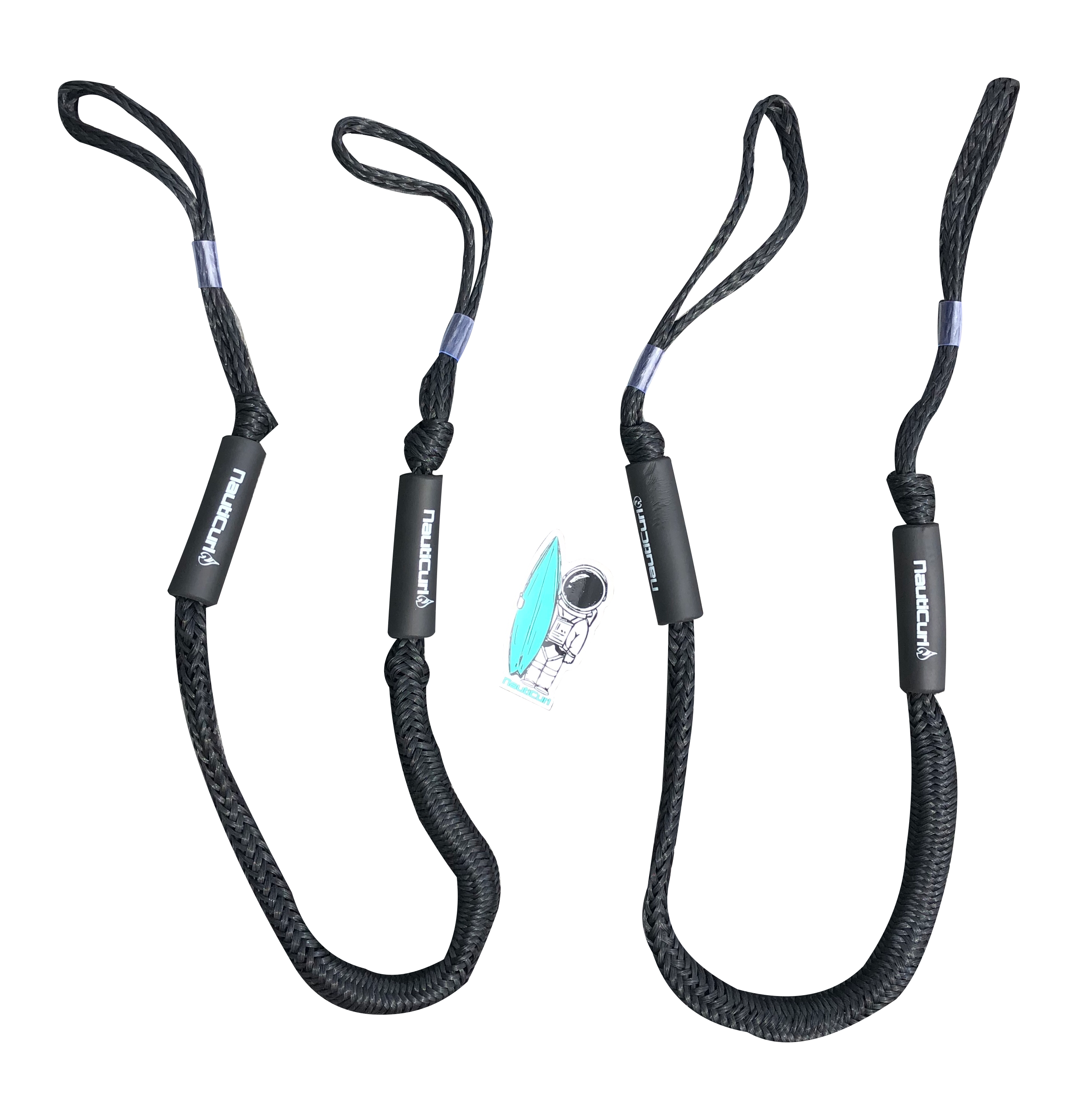 NautiCurl Bungee Boat Ropes - Shock Absorbing (2 Ropes)