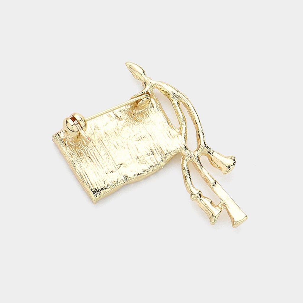 Crystal Pave American USA Flag Pin Brooch