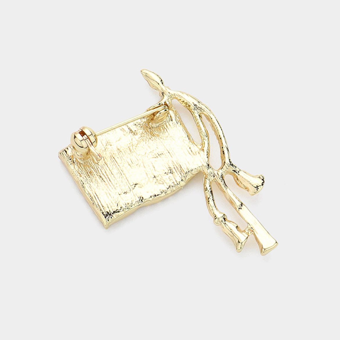 Crystal Pave American USA Flag Pin Brooch