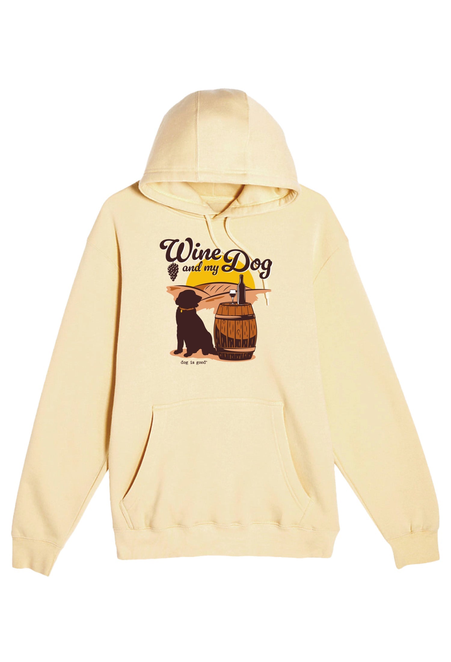 Hoodie: Wine & My Dog (Yellow Cream)