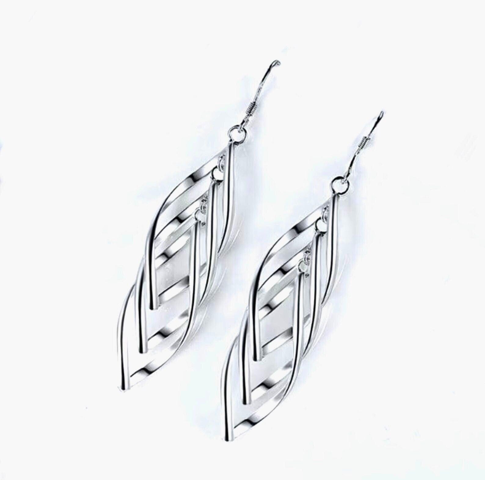Infinity Twist 3 Hoop Earrings Drop Dangle Silver Rose Gold Earrings for Women Girls Jewelry jewellery
