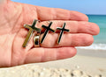 Solid sterling silver cross S925 stamp accent stainless steel necklace for men old world silver necklace cross super box chain for man jesus