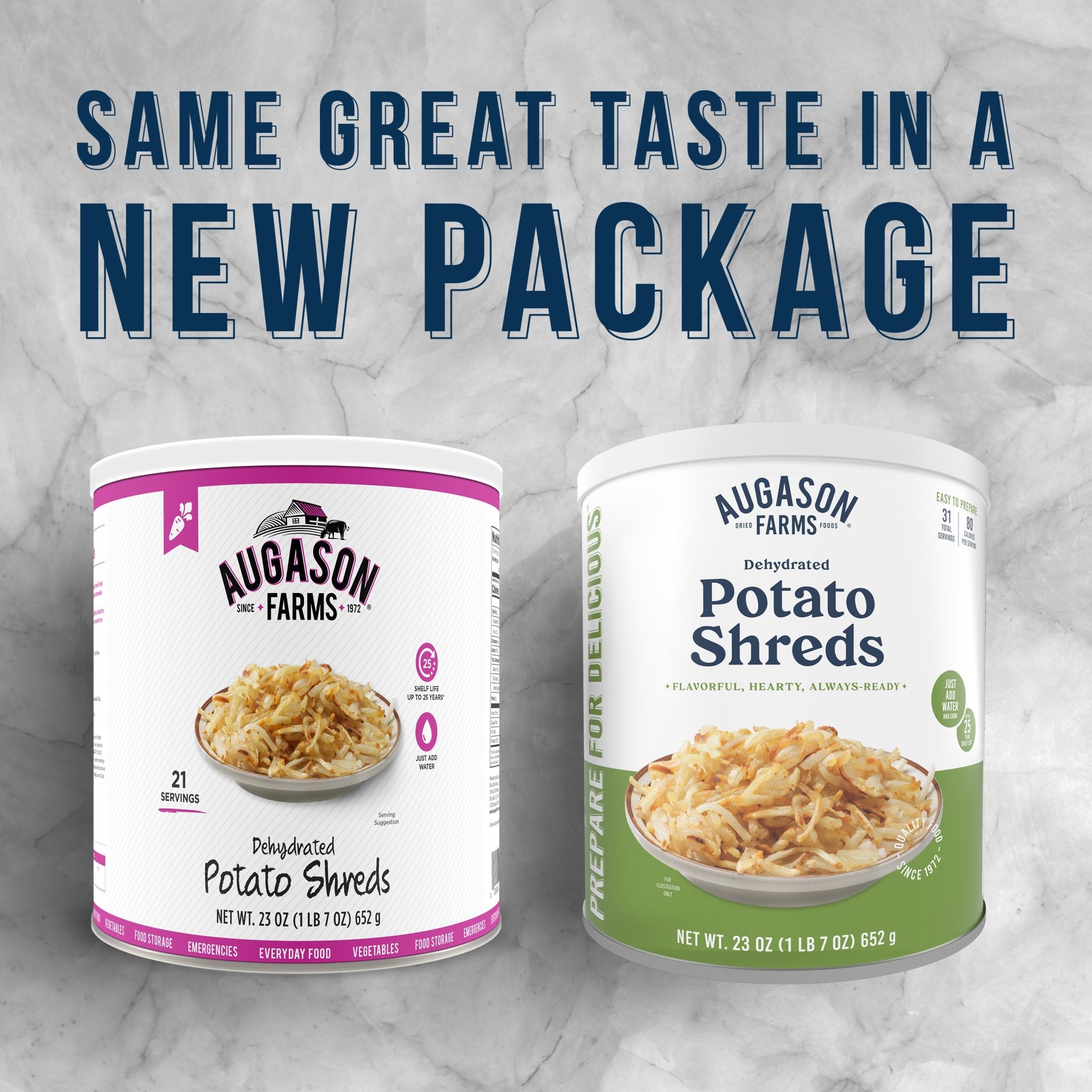 Dehydrated Potato Shreds Can, 31 Servings