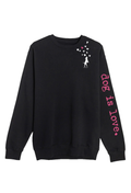Crewneck Fleece: Dog is Love (Black)