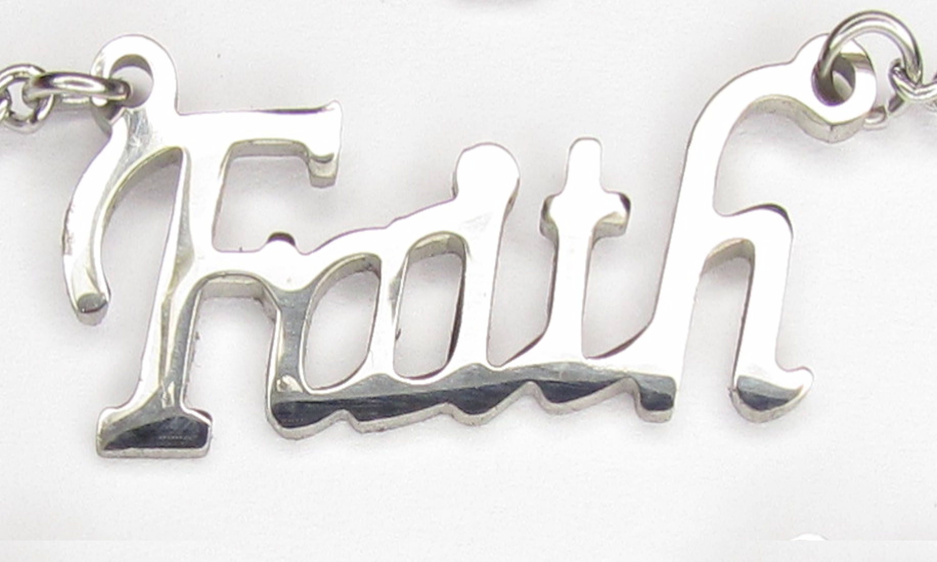 Silver Hope Faith Jesus Choker Necklace Cross Pendant Cutout Necklace Chain for Girls Women Christian Jewelry script jewellery
