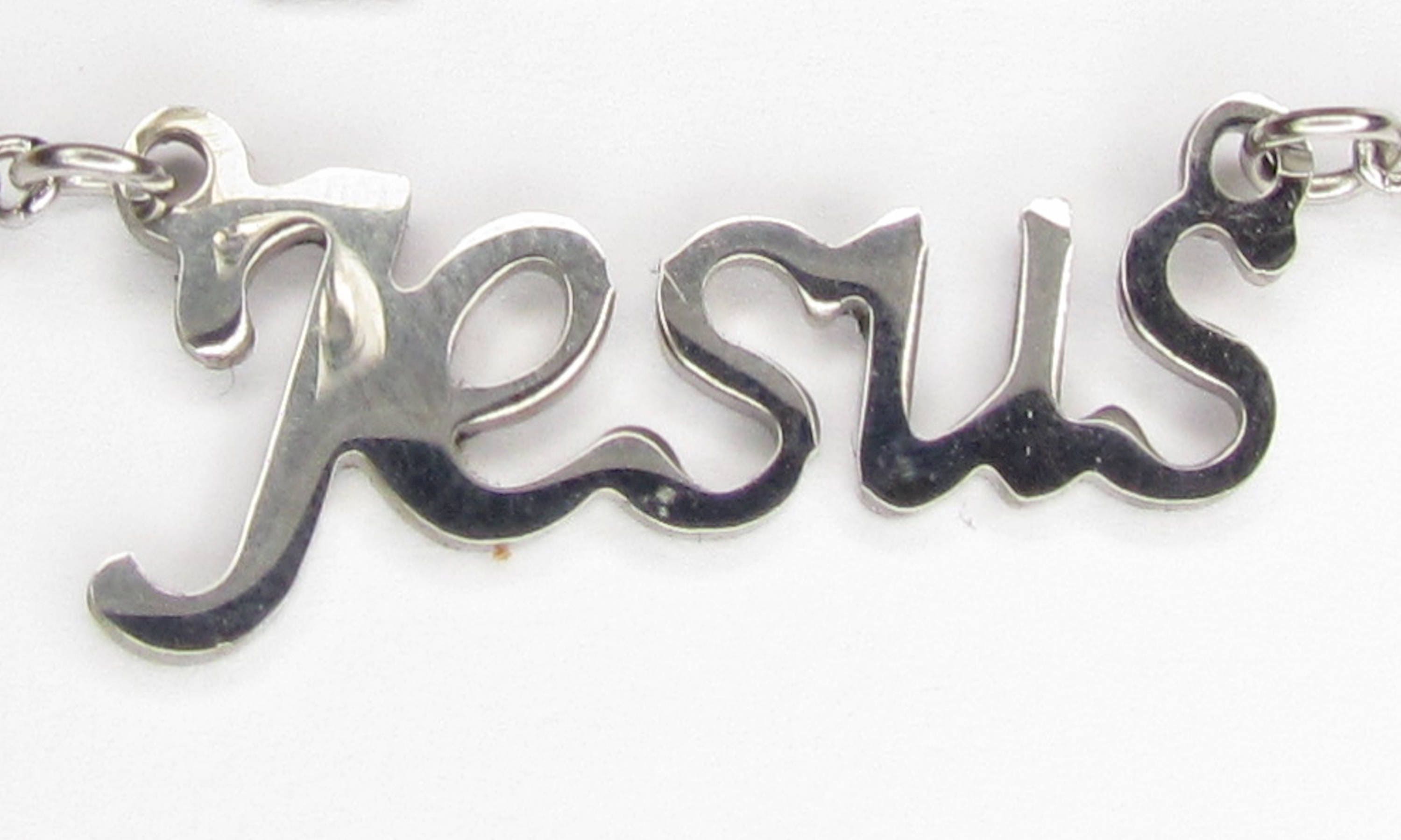 Silver Hope Faith Jesus Choker Necklace Cross Pendant Cutout Necklace Chain for Girls Women Christian Jewelry script jewellery