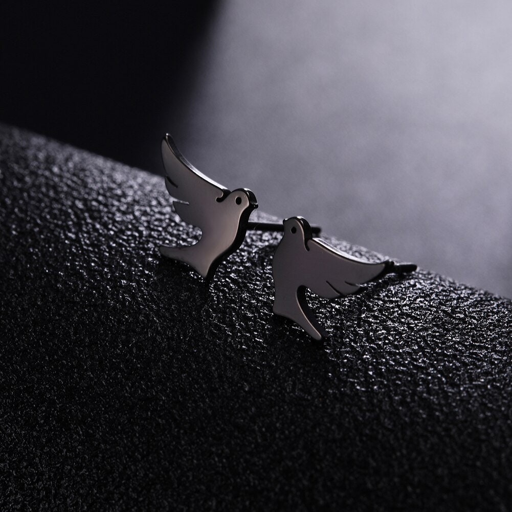 Peace Dove Stud Earrings olive branch baptism wedding dove symbol of Sole and Holy Spirit Womans Girls Christian Jewelry Jewellery