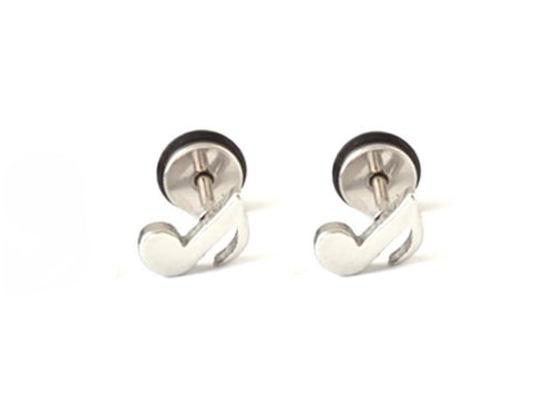 Athletic Music Note Earrings with Body Piercing hypoallergenic Quality Titanium music lover band teacher  Womans Girls