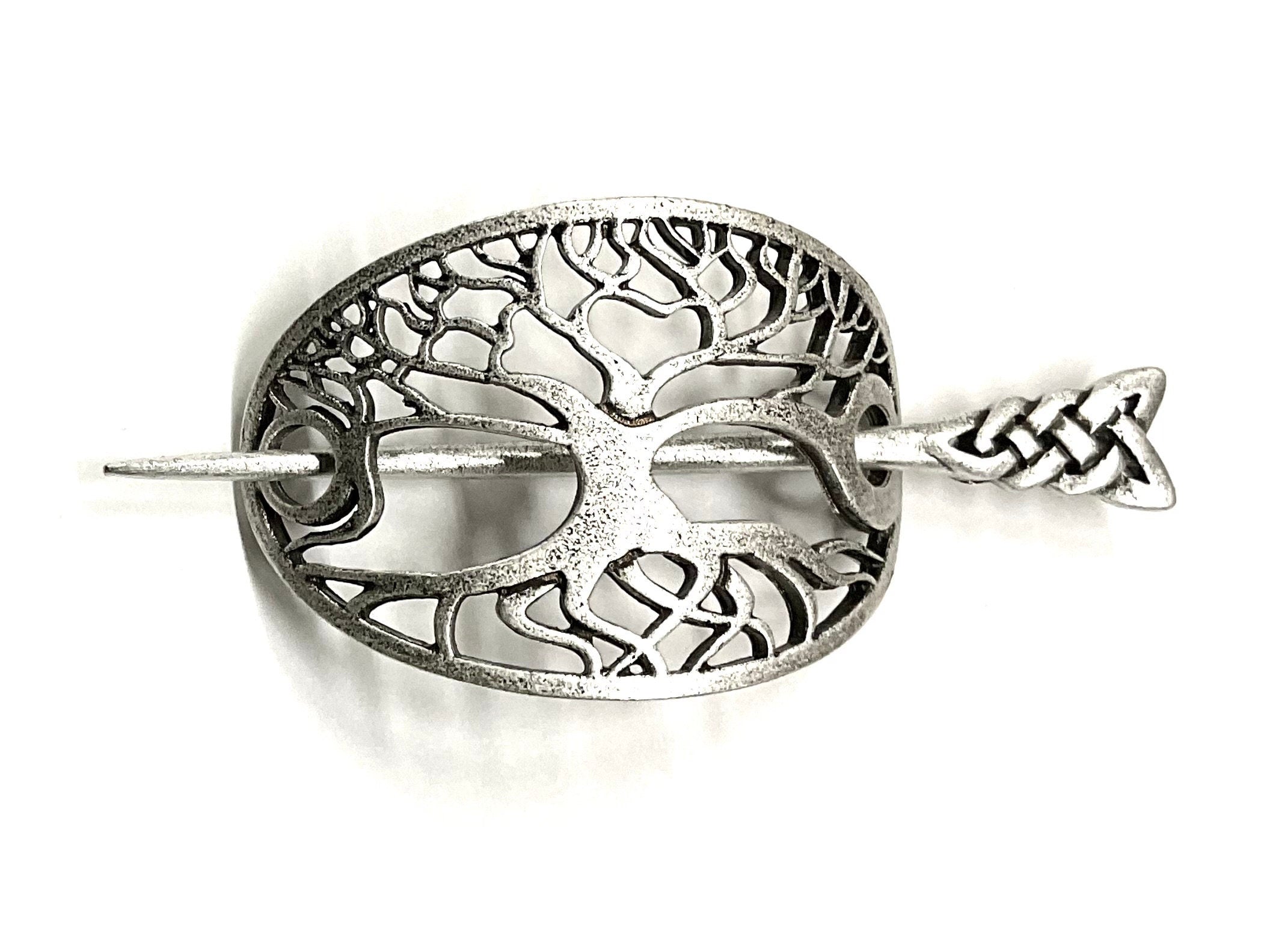 Tree of life hair barrette irish celtic metal stick hair clip viking hairpin pullback silver braided hairstyle clip hair accessories