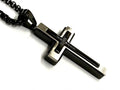 Medium Black Gothic Crucifix Cross Catholic Necklace for Men Black Jesus Gold Stainless Steel Box Chain Jewelry Boys Jewellery