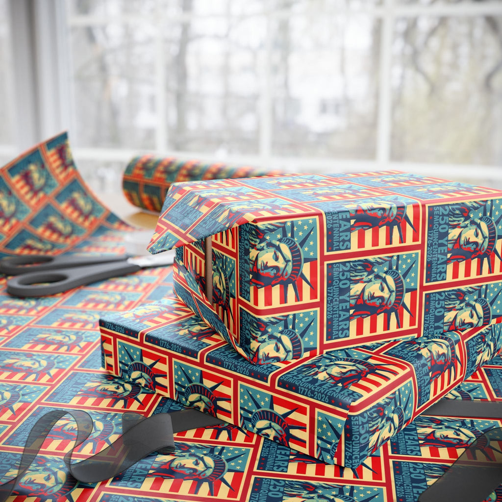Liberty Semiquicentennial Custom Wrapping Paper Roll – America’s 250th Anniversary
