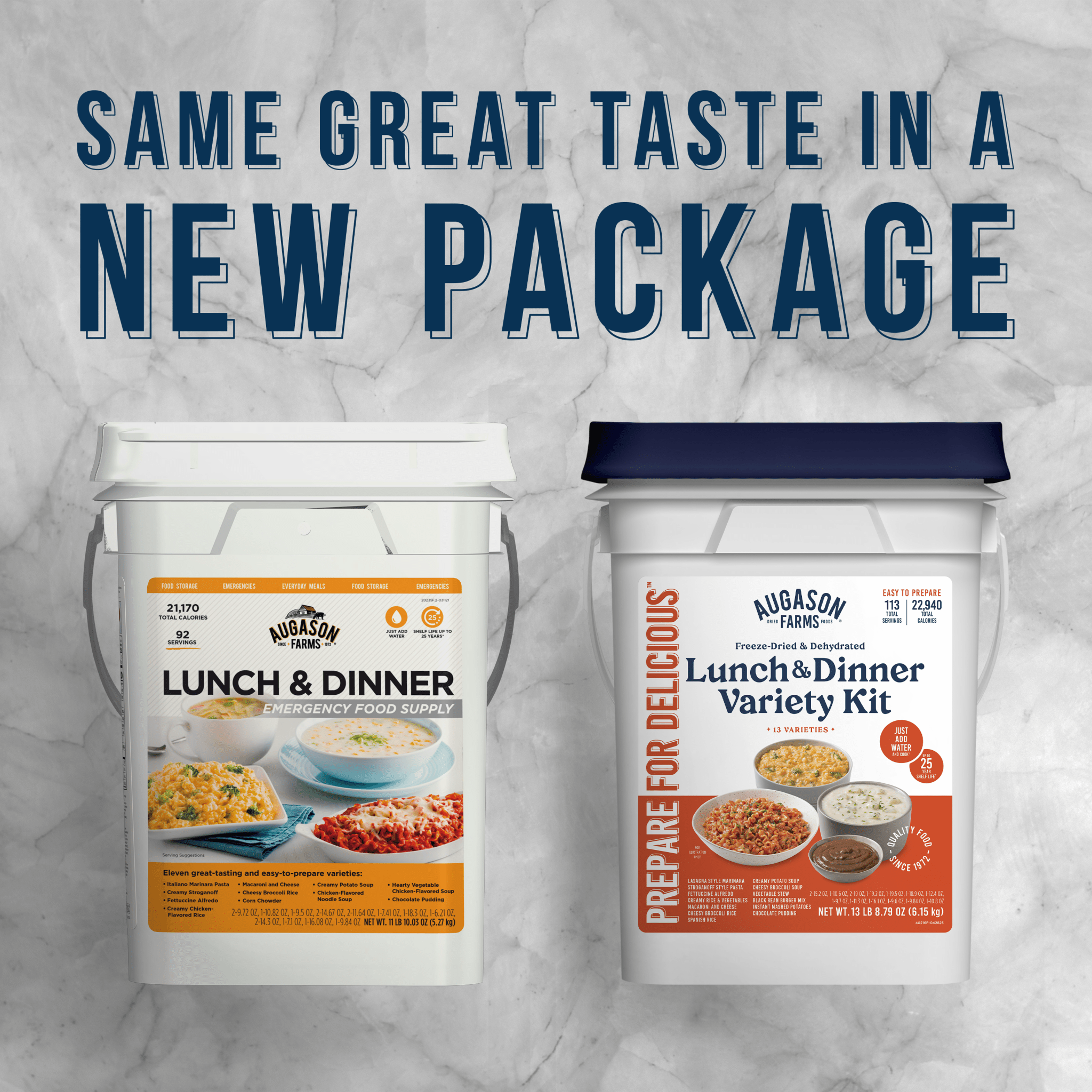 Lunch and Dinner Variety Pail, 113 Servings