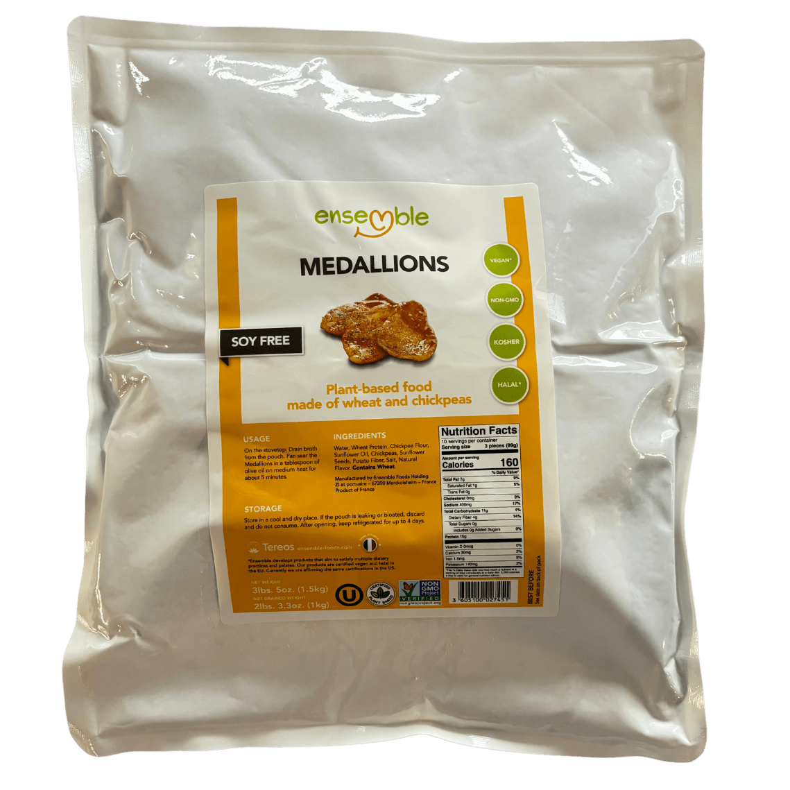 Ensemble Vegan Meat, Plant Based, Non-GMO, Soy Free