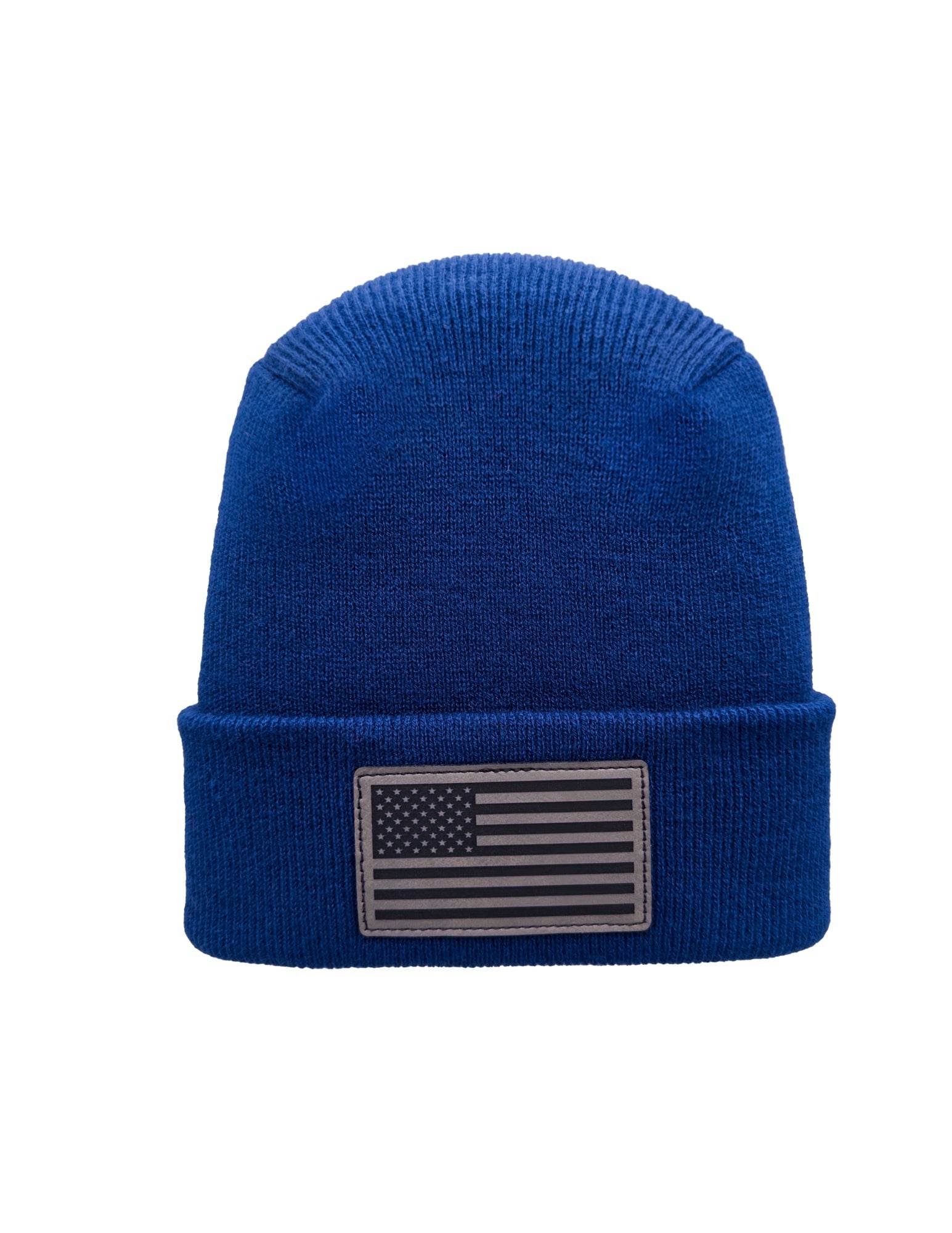 American Flag Beanie - H-Stitch Circular Knit Cuffed Beanie - Patented Design and Made in USA